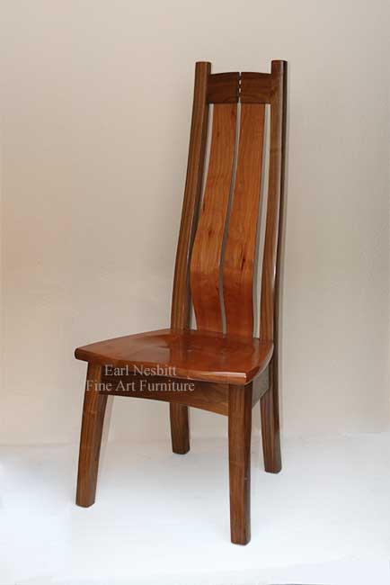 very comfortable cherry chair showing pegs in crestrail